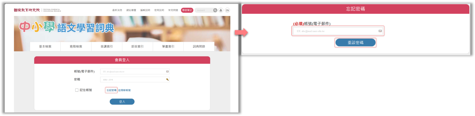 忘記密碼